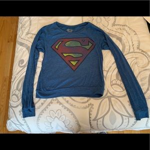 Blue Superman Long Sleeve Tee *Like New; Wore 1x*